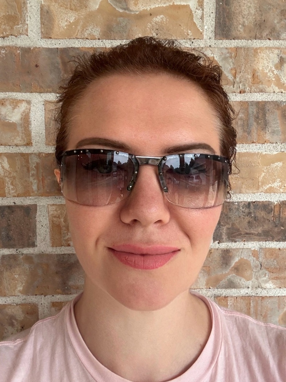 Gucci GG 1827/S Shield Green with Studs Purple Gradient Sunglasses, Y2K, Italy